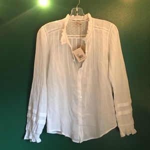 Faherty White Blouse - Organic Cotton